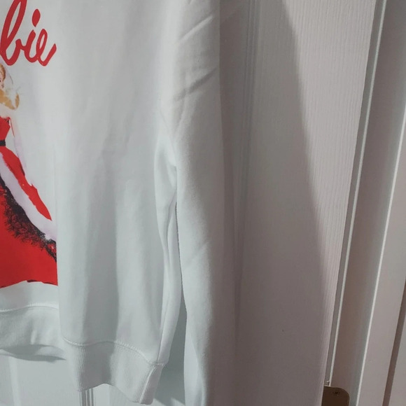 NWOT Barbie Holiday White and Red Long Sleeve Sweatshirt in Size L - Picture 6 of 8